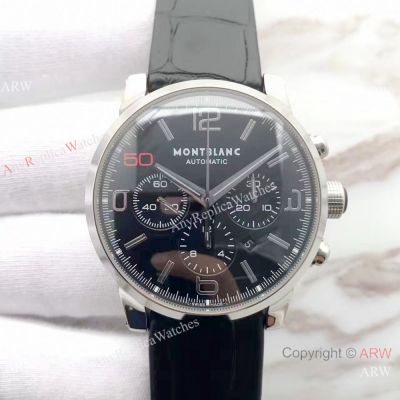 Swiss 7750 Montblanc Timewalker Black Face Watch - Red 50 on Dial